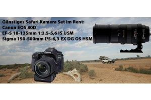 Canon Kamera Set für Safari mieten inklusiv super Tele für die Tierfotografie auf Safari